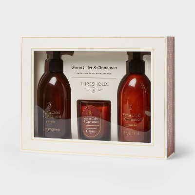 Gift Set with Warm Cider and Cinnamon Candle, Hand Soap and Hand Lotion  - Threshold™