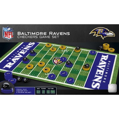 MasterPieces Officially licensed NFL Baltimore Ravens Checkers Board Game for Families and Kids ages 6 and Up