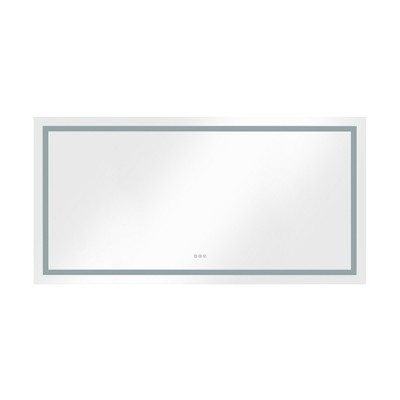 Ridstar 72 in. W x 36 in. H White Rectangular Bathroom Mirror with Led Lights