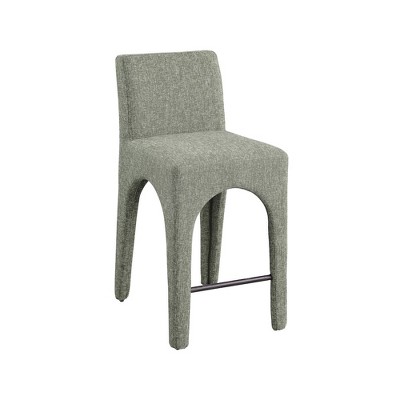 Meridian Furniture,Gramercy Green Linen Textured Fabric Stool