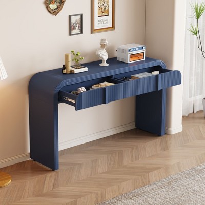 NicBex Modern Console Table with Storage Drawers,Fluted Entryway Table with Rounded Silhouette,Foyer Tables for Entryway,Living Room