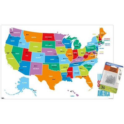 Trends International Map - United States Of America 2022 Unframed Wall Poster Prints