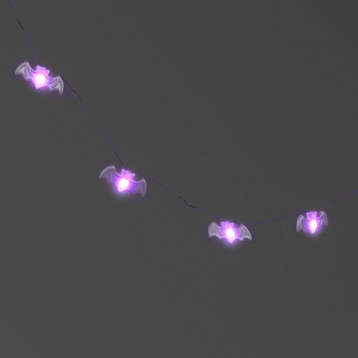 20ct Milky Iridescent Plastic Bat Halloween Indoor Outdoor Novelty Dewdrop String Light with Purple LEDs - Hyde and EEK! Boutique™