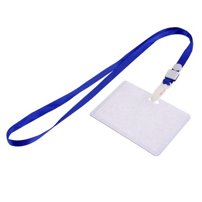 Unique Bargains Plastic Business Lanyard ID Badge Card Key Holder Case Pocket Neck Strap Clear