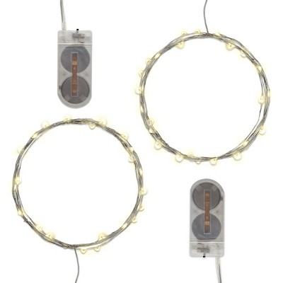 LumaBase Battery-Operated LED Fairy String Lights - Set of 2