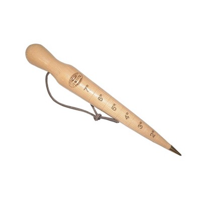 Handcrafted Ash Wood Dibber with Brass Tip – Engraved Depth Measurements, Perfect for Planting Seeds, Bulbs, and Potatoes