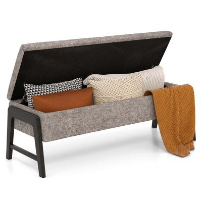 Costway Tufted Ottoman Bench Modern Storage Bench with High Density Sponge Cushion