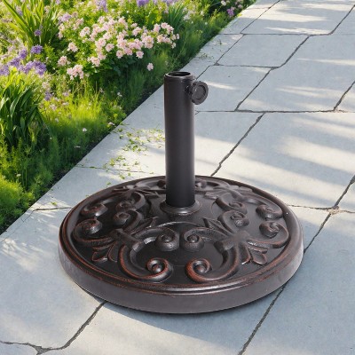Christopher Knight Home Gobi Outdoor Resin and Steel Umbrella Base, Bronze/Black