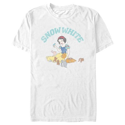 Men's Snow White and the Seven Dwarves Distressed Woodland Animals T-Shirt