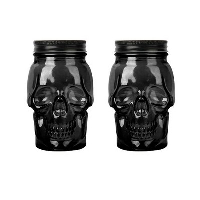 Dura Culina® 16oz 2pk Skull Glass Jar with Lids