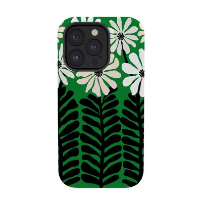 Modern Tropical Mod Flower Garden Black White Tough Tough iPhone 15 Case - Society6