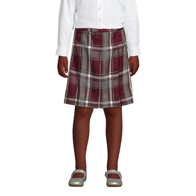 Lands' End School Uniform Kids Plaid Box Pleat Skirt Top of the Knee