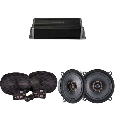 Kicker 47KEY2004 4-Channel DSP Smart Amp w/ 51KSS 6x9" & 5.25" Audio Upgrade Bundle