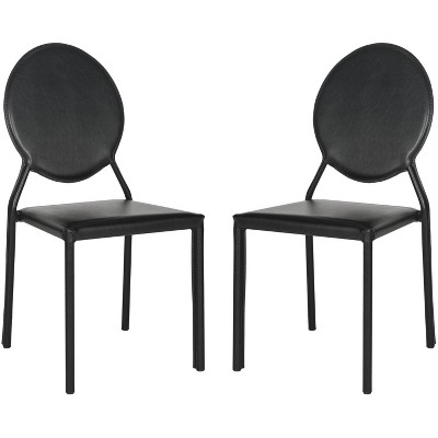 Warner Round Back Leather Side Chair (Set of 2) - FOX2018 - Safavieh Couture
