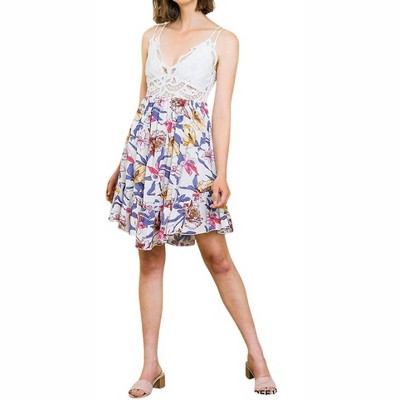 Women's Lace Babydoll Ruffle Dress - umgee