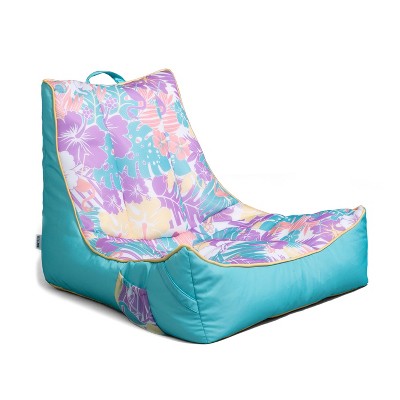 Big Joe Captain's Float No Inflation Needed Pool Lounger with Drink Holder, Quick Draining Fabric