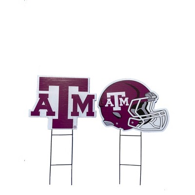 NCAA Texas A&M Aggies 2pk Logo and Helmet Garden Stake Set