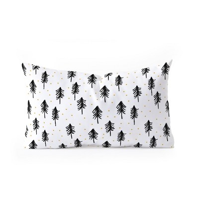 Little Arrow Design Co winter pines Oblong Throw Pillow - Society6