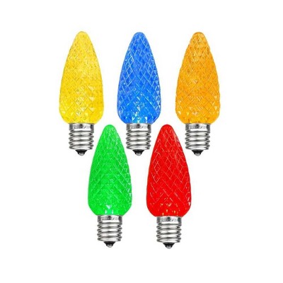 Novelty Lights C7 LED Faceted Christmas Replacement Bulbs Dimmable 25 Pack