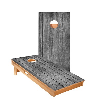 Skips Garage Dark Large Panel Wood Cornhole Boards - ACA Star Series