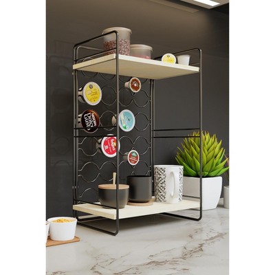 Coffee Bar Cabinet – Wooden Coffee Station Organizer with Storage Shelves,