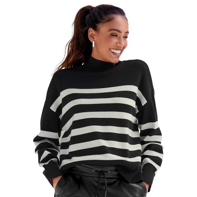 Women's Striped Turtleneck Sweater - LASCANA