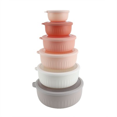 COOK WITH COLOR WIDE MIXING BOWLS WITH LIDS 12 PIECE