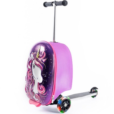 Kiddietotes Kids' Hardside Carry On Suitcase Scooter