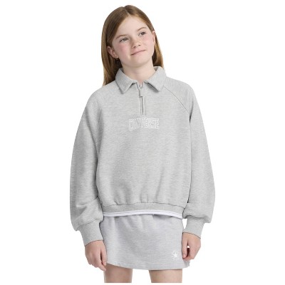 Converse® Girls' French Terry Quarter-Zip Sweatshirt