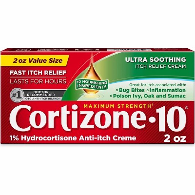 Cortizone 10 Hydrocortisone 1% Anti-Itch Creme Maximum Strength 2 Oz