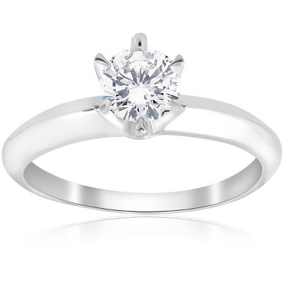 Pompeii3 3/4ct Solitaire Diamond 14K White Gold Engagement Ring