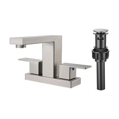 Cobbe Modern Two Hole Centerset 4" 2-handle Bathroom Faucet with Pop Up Drain Assembly