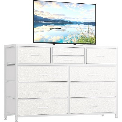 10-Drawer Dresser TV Stand for 55” TV, Versatile Storage Unit for Bedroom, Living Room, Hallway, and Entryway