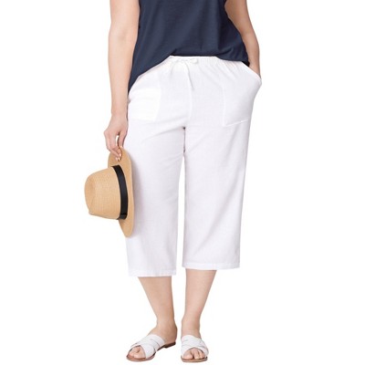 ellos Linen-Blend Drawstring Capris