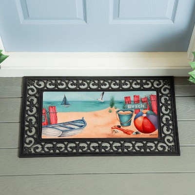 Evergreen Beach Time Sassafras Indoor Outdoor Switch Doormat 1'10"x10" Multicolored