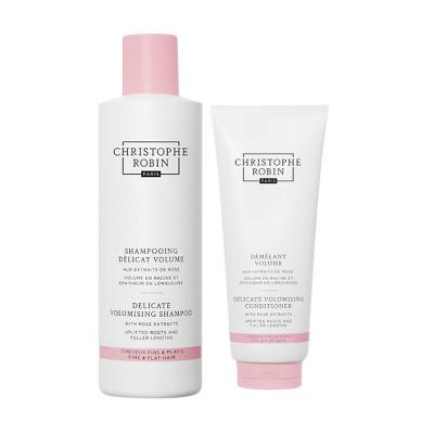 Christophe Robin Delicate Volumizing Shampoo (8.4 oz) and Delicate Volumizing Conditioner (6.7 oz) | DUO SET Kit