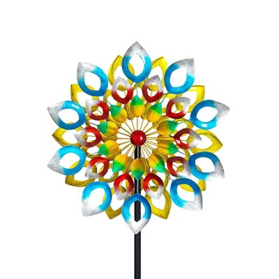 Cyan Oasis 84-Inch Colorful Whirlwind Wind Spinner
