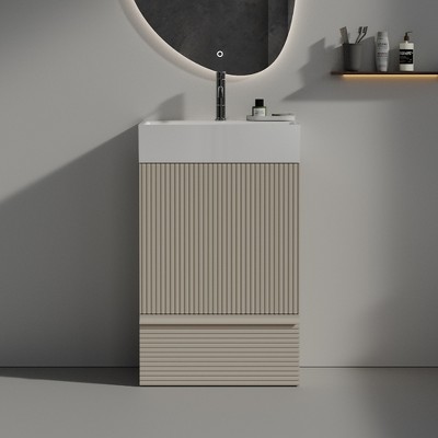 Christopher Knight Home Wilson Freestanding 20" Striped Wood Bathroom Vanity with Ceramic Sink