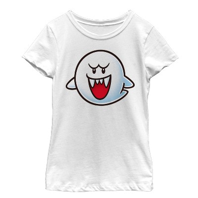 Girl's Nintendo Mario Boo Ghost Smile T-Shirt