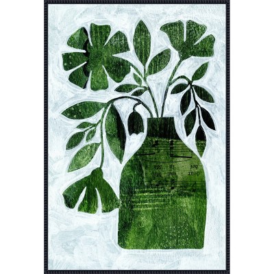 Amanti Art Abstract Green Floral No 2 by Susan Black Framed Canvas Wall Art