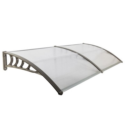 Karl Home | 77 in. W x 9.8 in. D Brown Polycarbonate Cover Awning