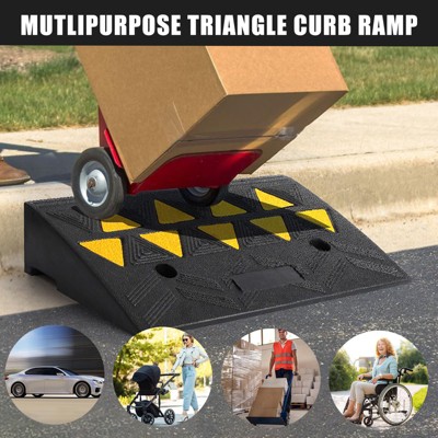 Rubber Curb Ramp, Rise Height Sidewalk Curb Ramp,Driveway Ramp or Forklifts, Trucks, Buses, Cars, Wheelchairs, Bikes