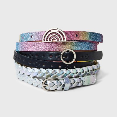 Girls' 3pk Rainbow Belt Set - Cat & Jack™