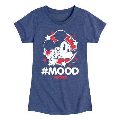 Girls' - Disney - Mickey Mouse Hashtag Mood Fitted Short Sleeve Graphic T-Shirt