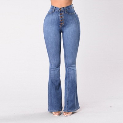 Women's Bootcut Bell Bottom Jeans High Waisted Stretch Slimming Jeans