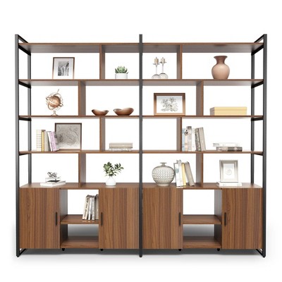 EUREKA ERGONOMIC Napa Wood Bookcase Cabinet, Bottom Storage, Adjustable Book Shelves