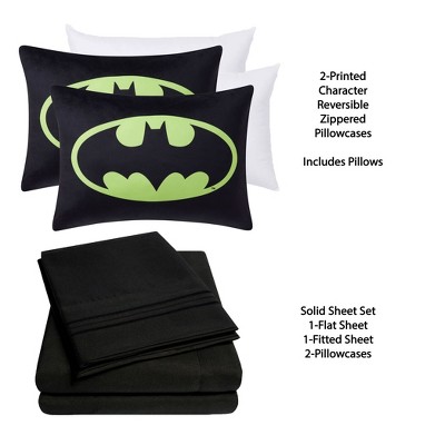 Kids' Batman Pillow with Bonus Solid Sheet Set