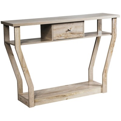 Costway Modern Sofa Accent Table with Drawer Entryway Hallway Hall Gray Brown