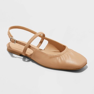 Women's Vada Slingback Scrunch Toe Flats - A New Day™