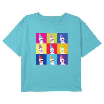 Girl's The Elf on the Shelf Colorful Portraits Graphic Graphic Cropped T-Shirt